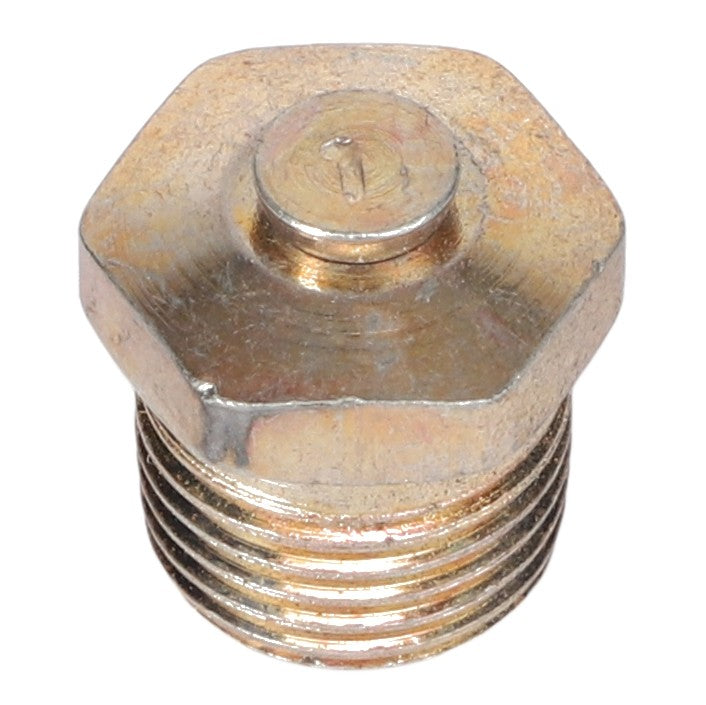 A metallic hex head screw with a threaded body and a flat top featuring a single slot; currently known as the AGCO | BREATHER CAP - AG704421 by the brand AGCO. No additional product description information is available at this time.
