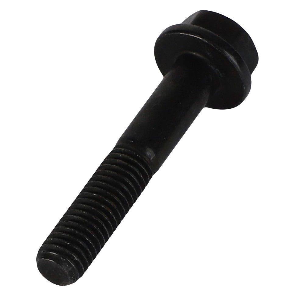 A black metal bolt with a round head and threaded shaft, shown on a white background. This is the AGCO | Hexagon Flange Bolt - Acw1047130 by the brand AGCO. No current product description information is available.