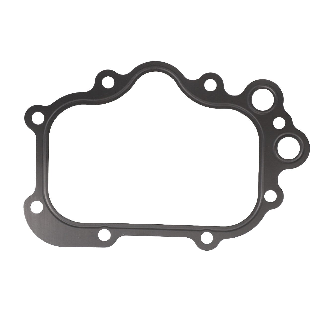 The AGCO | Gasket - Acp0310740, expertly crafted by AGCO, features multiple bolt holes and a precision-contoured shape designed for sealing engine components.