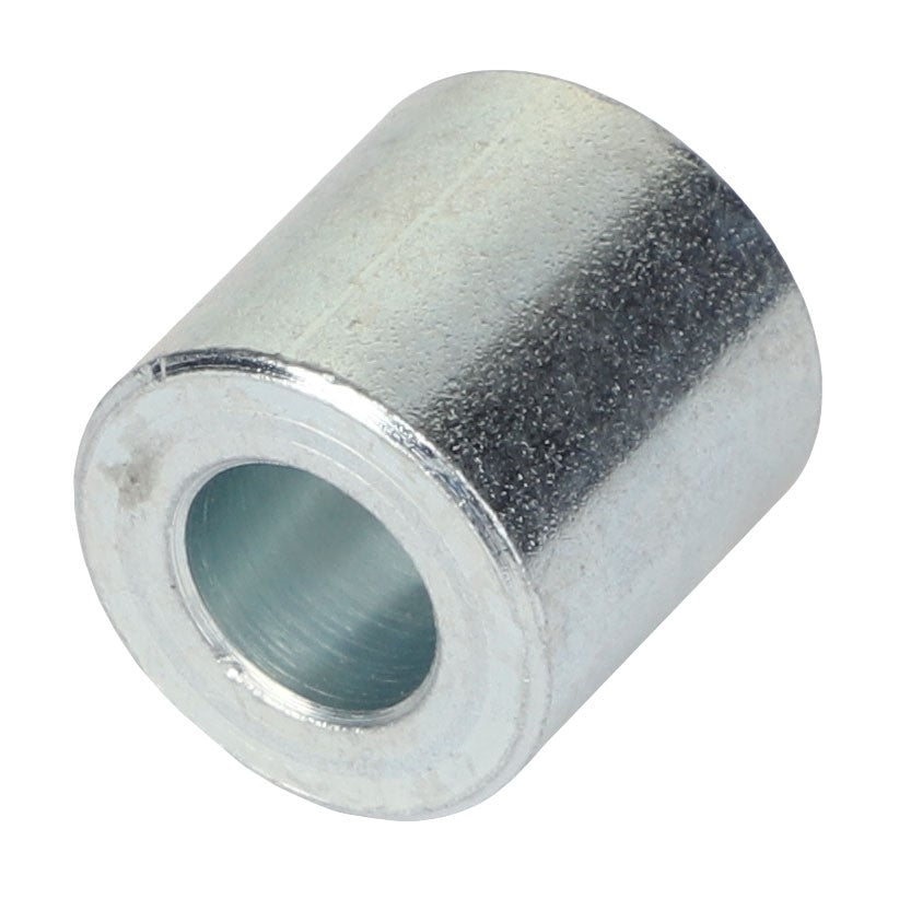 Introducing the AGCO | SPACER - ACP0349960: A cylindrical, metallic spacer or bushing with a hollow center and a shiny, reflective surface. For any product questions or assistance with ordering, our support team is readily available.