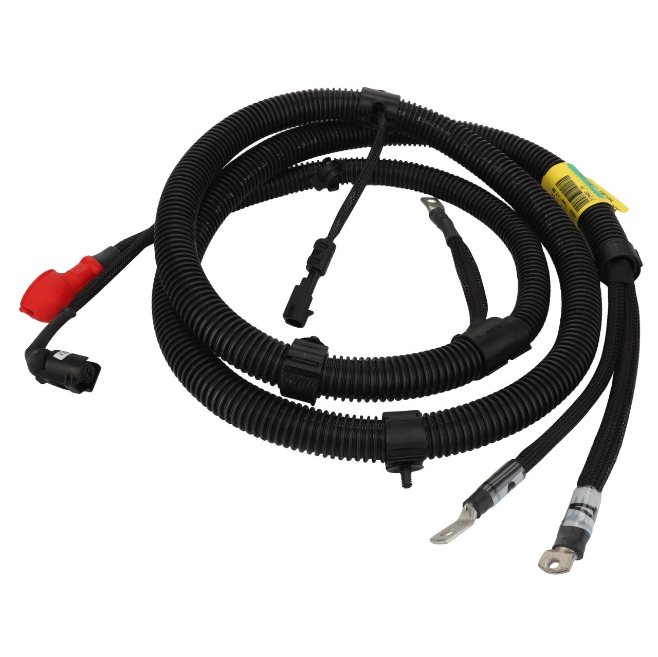 The AGCO Harness - Acw032931C, a black automotive wiring harness featuring various connectors and terminals, is set against a white background.