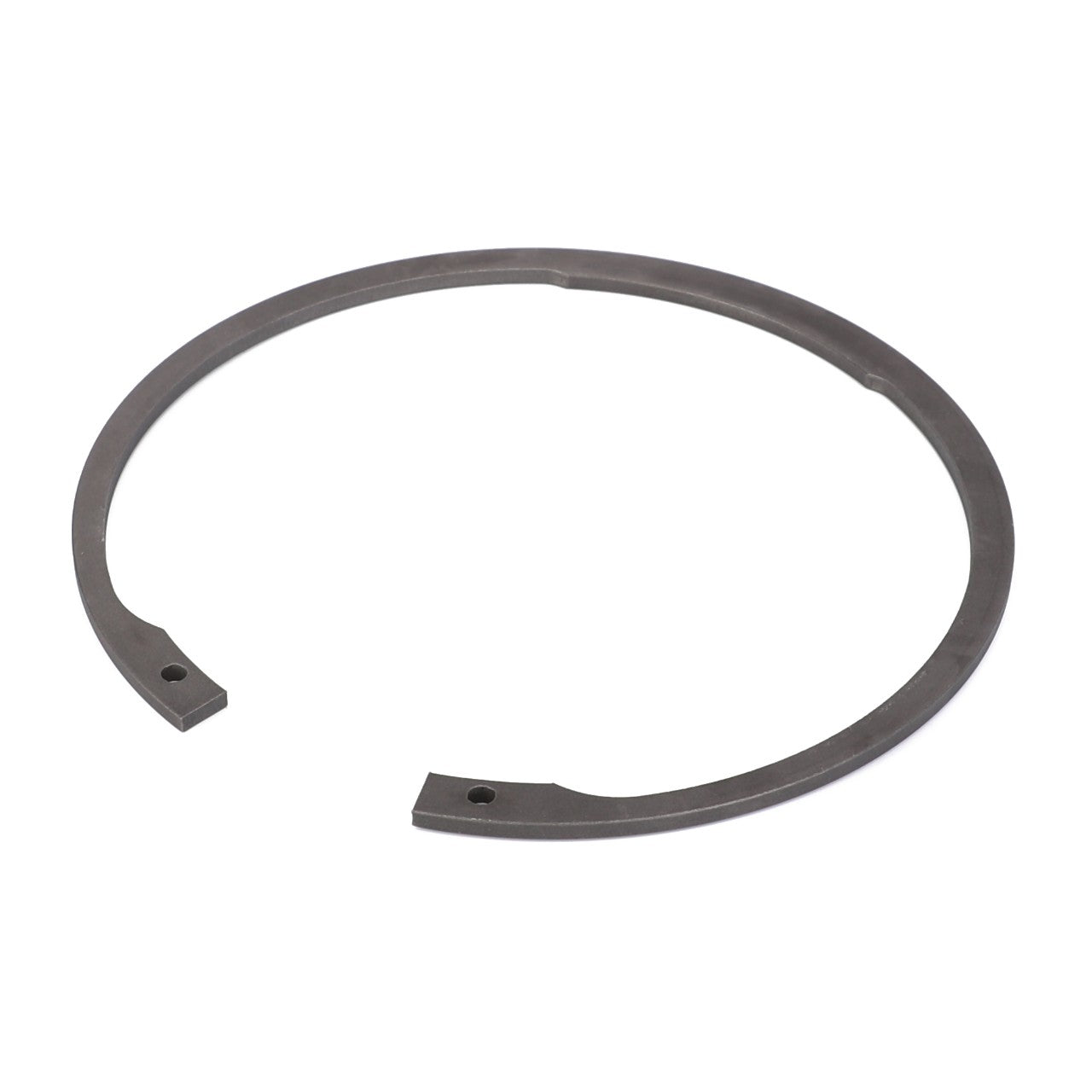 The AGCO Circlip - 3011258X1 is a round, metal snap ring with two open ends, compatible with both Fendt and Massey Ferguson models.