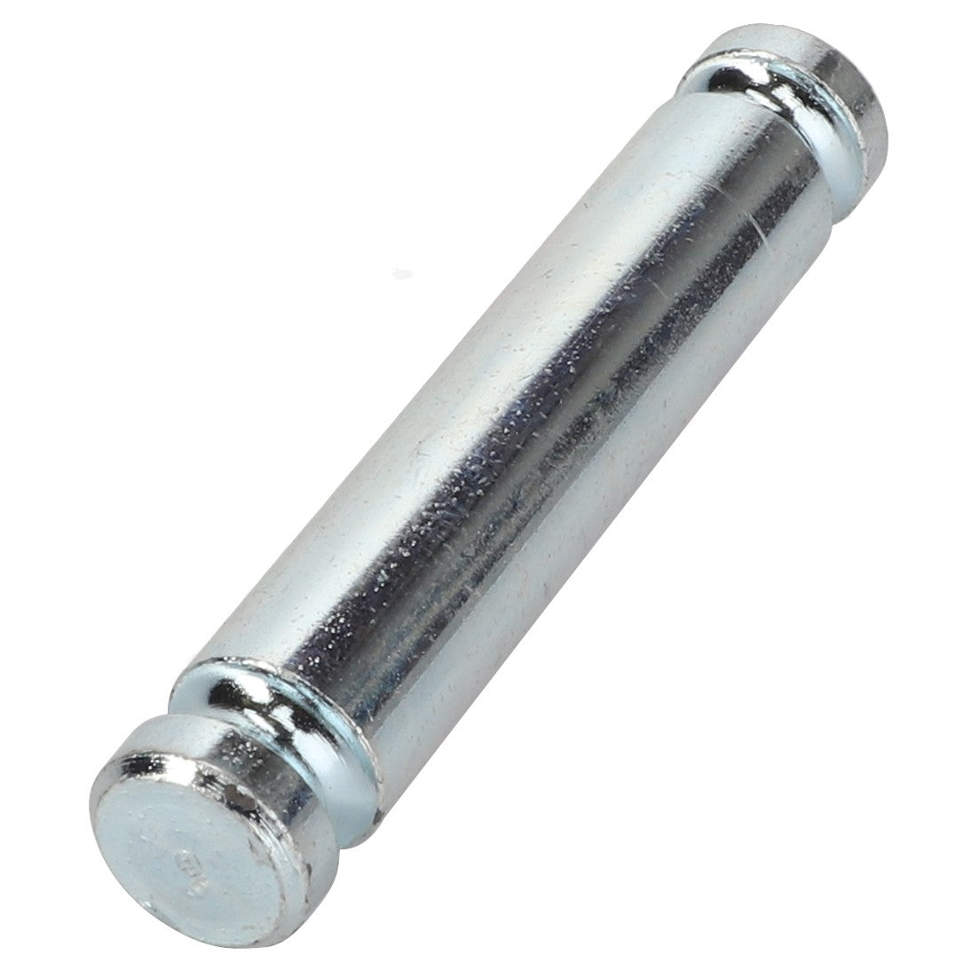 The AGCO Bolt - Fel141175 is a cylindrical metal pin with rounded ends, resembling a small rod. Its surface is smooth and reflective.