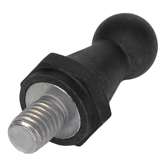 Close-up of the AGCO Ball Stud - Acw2840850, featuring a black, ball-headed bolt with a threaded metal end and a hexagonal base. Currently, no additional product description information is available for this item.