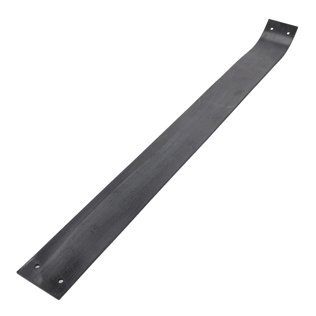 A long, narrow black metal strip with two holes on each end is known as the AGCO | RUBBER SECTION - D28580176 from the brand AGCO. Current product description information is not available.