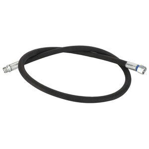 AGCO | Hose - Acw3788560: A black rubber hose featuring metallic connectors at both ends.