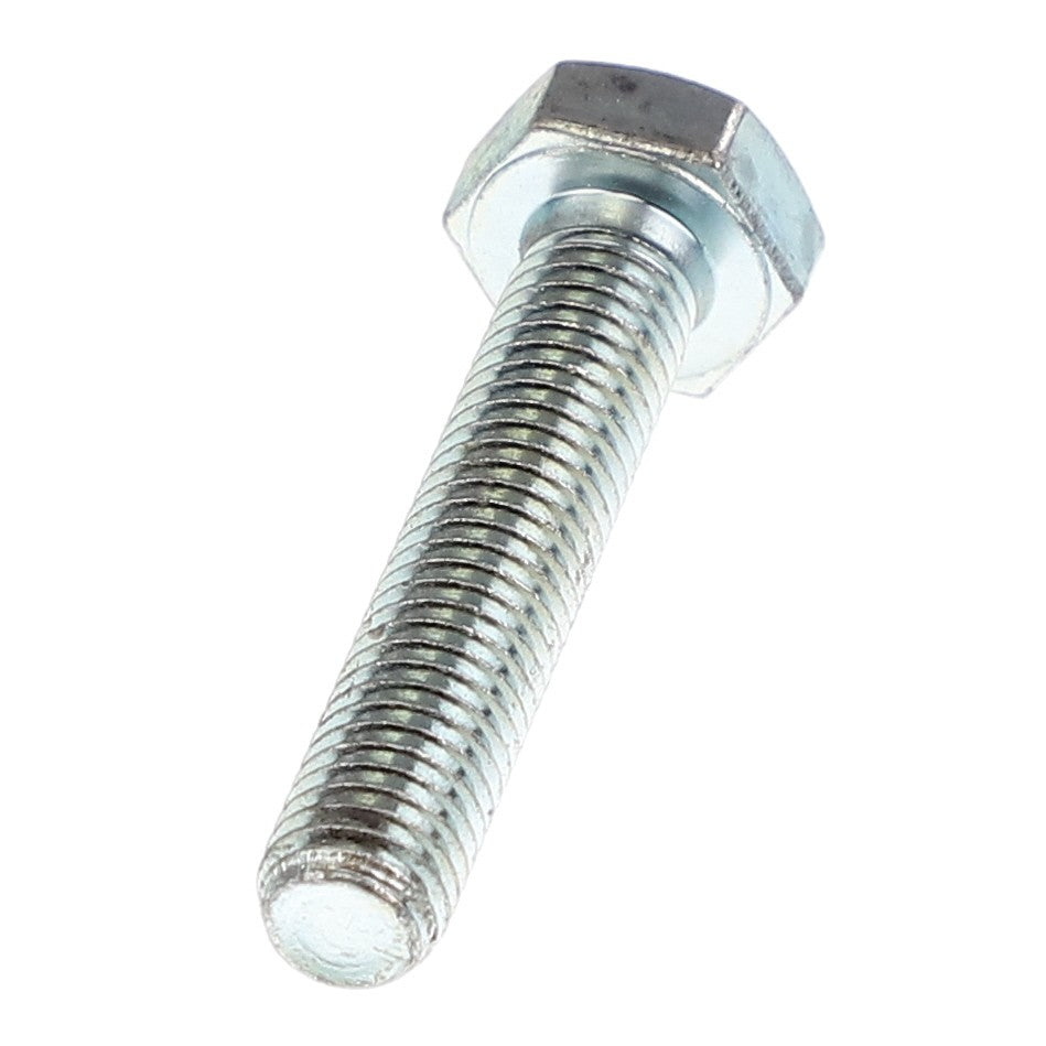 A close-up view of the AGCO HEXAGONAL HEAD BOLT - 0901-21-14-00, featuring a metallic finish and a threaded shaft.