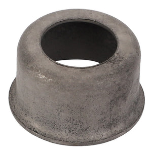 The AGCO Start-Up Cap - F100002135019 is a gray, cylindrical metal bushing with a flared base and hollow core, expertly crafted for precision.