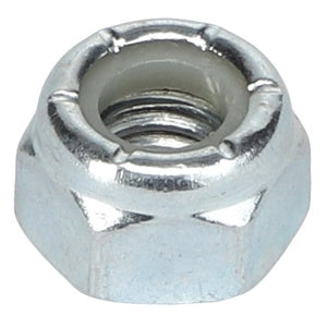 The AGCO | INSERT - AG716744, a hexagonal metal nut with a nylon insert commonly referred to as a nyloc nut, is designed to prevent loosening due to vibration and torque. Unfortunately, no current product description information is available for this item.