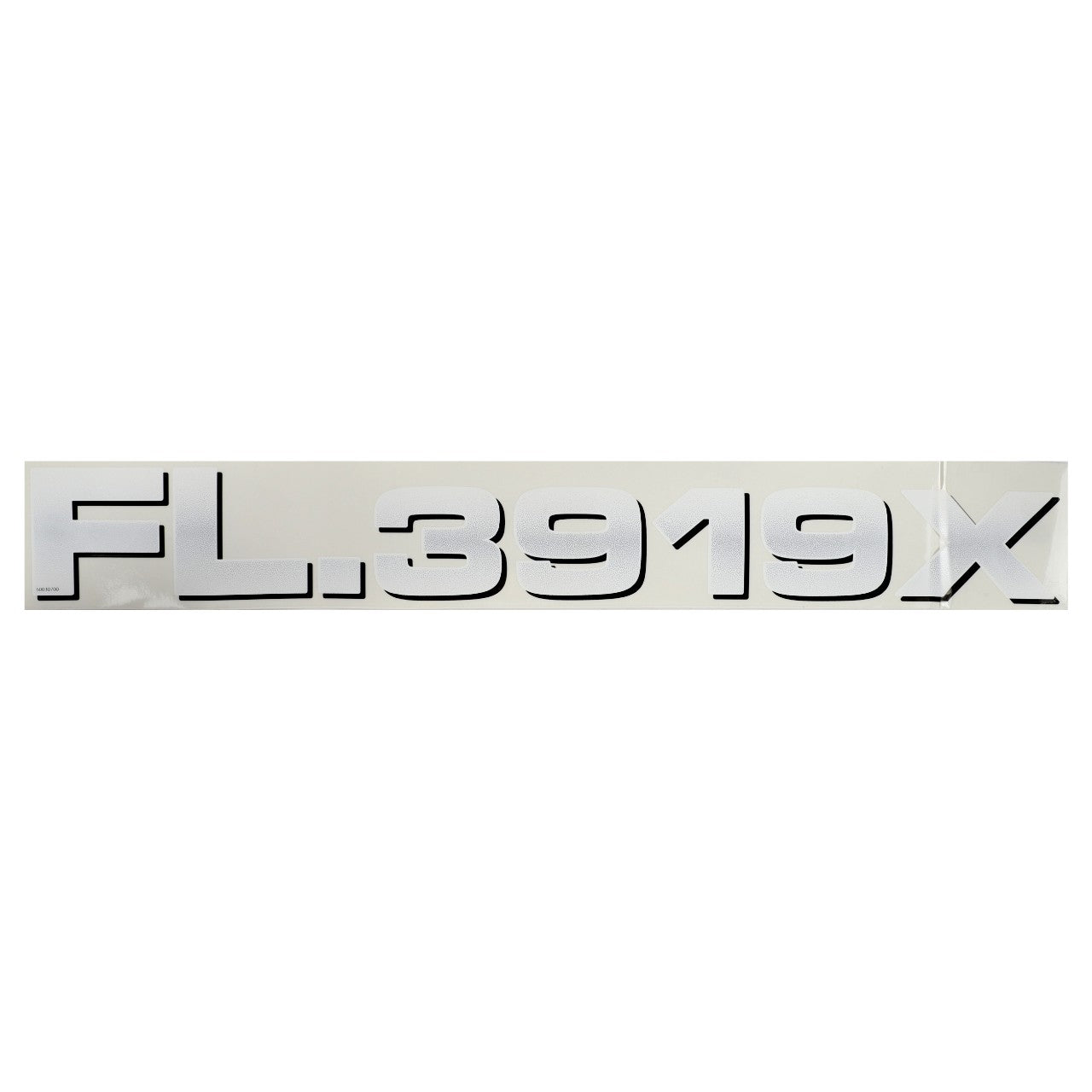 Chrome 3D letters and numbers arranged on a white background spell out "FL.3919X." This corresponds to the AGCO Decal, Model - Acp0352130 by AGCO. No current product description is available for this product.