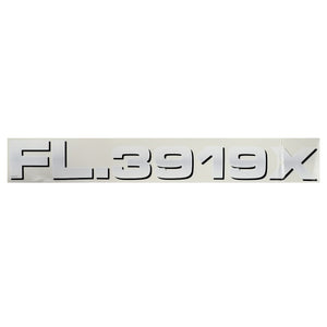 Chrome 3D letters and numbers arranged on a white background spell out "FL.3919X." This corresponds to the AGCO Decal, Model - Acp0352130 by AGCO. No current product description is available for this product.