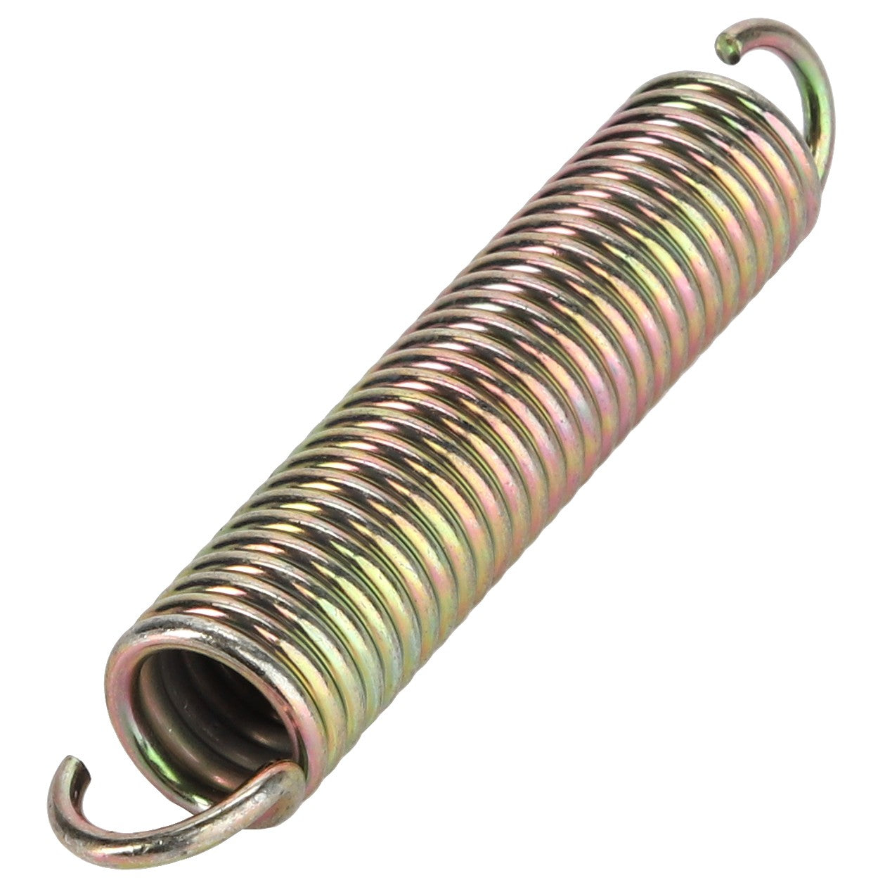 The AGCO | SPRING - D28800460 by AGCO is a coiled metal extension spring featuring hooks on both ends, engineered for versatile applications. No current product description information is available.