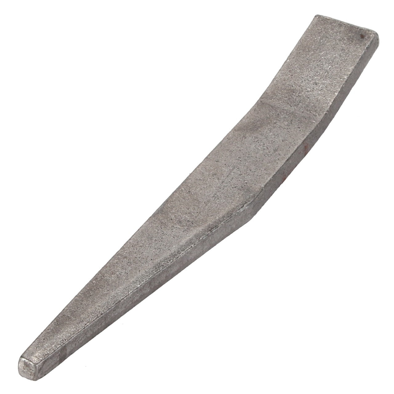 The AGCO TINE - D28680104 is a wedge-shaped metal tool that features a flat, narrow edge on one side and a broader, thicker handle on the other.