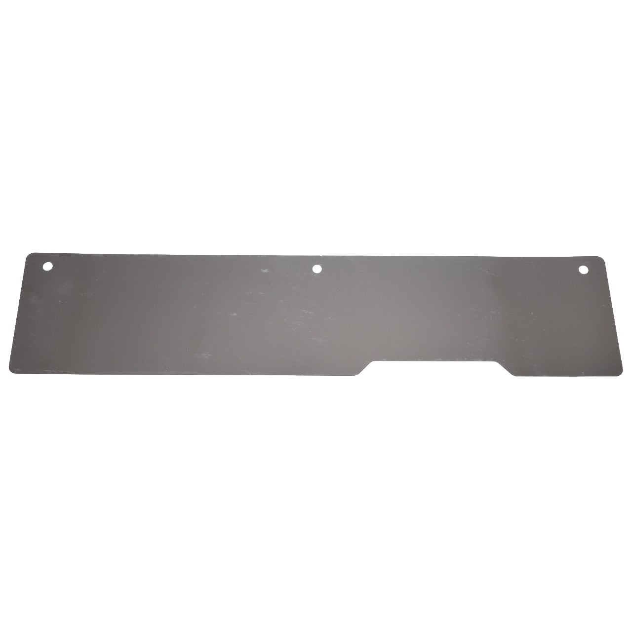 AGCO | Wear Plate - Acx253151A: Rectangular metal plate with three small holes near the top edge and a small rectangular indentation along the bottom edge. Please note: No current product description information available.