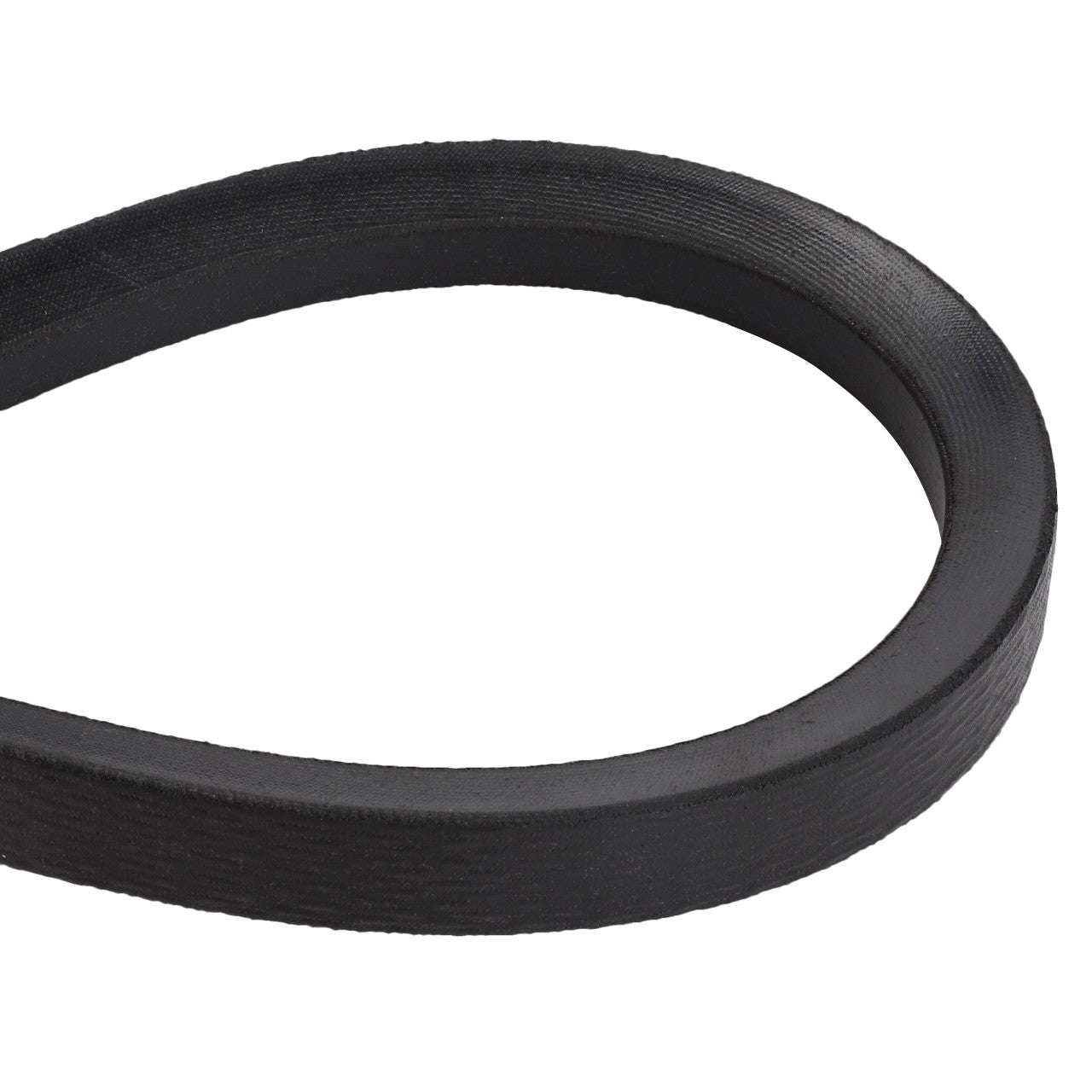 The AGCO | Belt - D41983600 is a black rubber drive belt with an oval shape and a textured surface, making it ideal for Valtra Models.