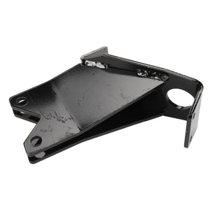 A black metal bracket from AGCO, identified as Bracket - Acp0017160, featuring three visible mounting holes and a circular cutout.