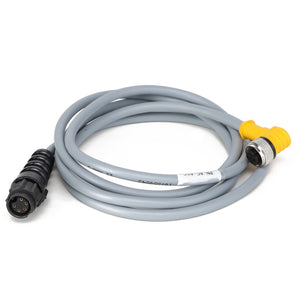 Introducing the AGCO **Adapter - Ac-A1C**: a coiled gray electrical cable featuring black and yellow connectors on each end, designed with multiple pins for enhanced connectivity.