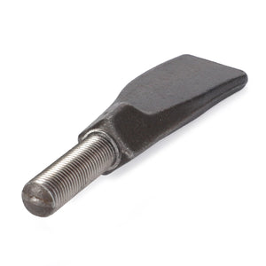 A metallic tool named AGCO | Tooth - La301172230, featuring a threaded cylindrical end and a flat, wedge-shaped opposite end, displayed on a white background. No further description available.