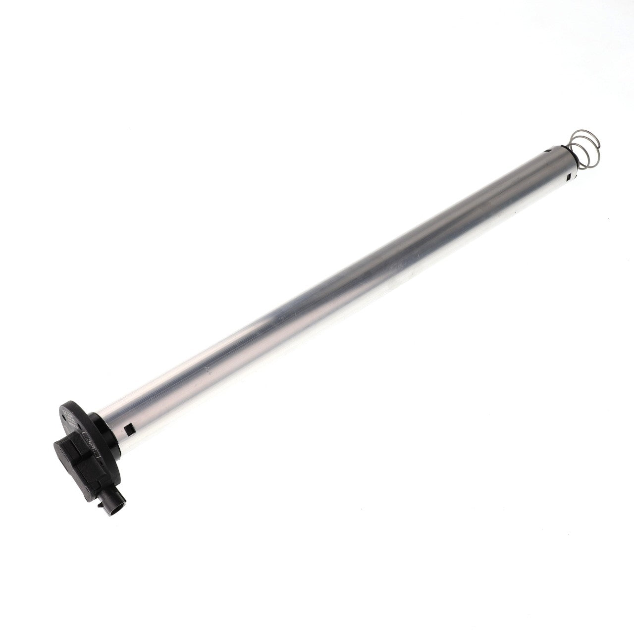 The AGCO Fuel Level Sensor - Acx3650650 is a metal cylindrical rod featuring a black plastic attachment at one end and equipped with a coil spring at the other. Additional product description information is currently unavailable.