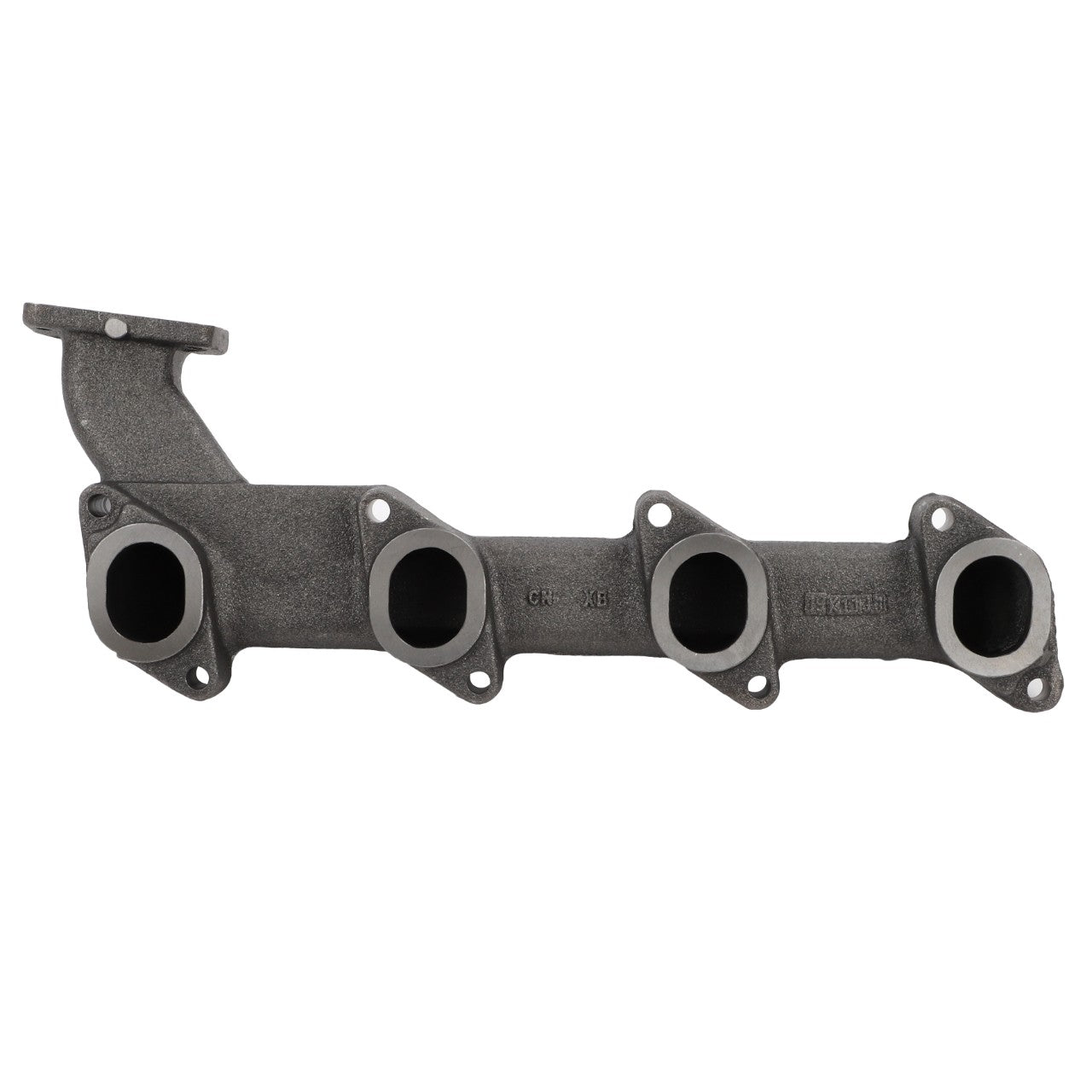 The AGCO Exhaust Manifold (Model: Acw2915980) is a four-port component equipped with bolt holes for secure mounting onto an engine.