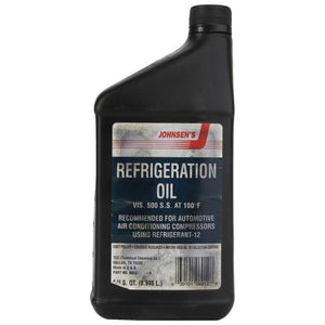 A black container of AGCO Refrigerant Oil - 535816D1 with specifications and usage instructions for automotive air conditioning compressors. Fits Massey Ferguson Models and contains 1 U.S. Quart (0.946 L).