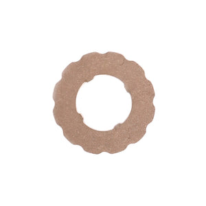 The AGCO Sealing Washer (F842201710030) is a circular, brown washer with a scalloped outer edge and a central hole, compatible with Fendt Vario S4 tractors.