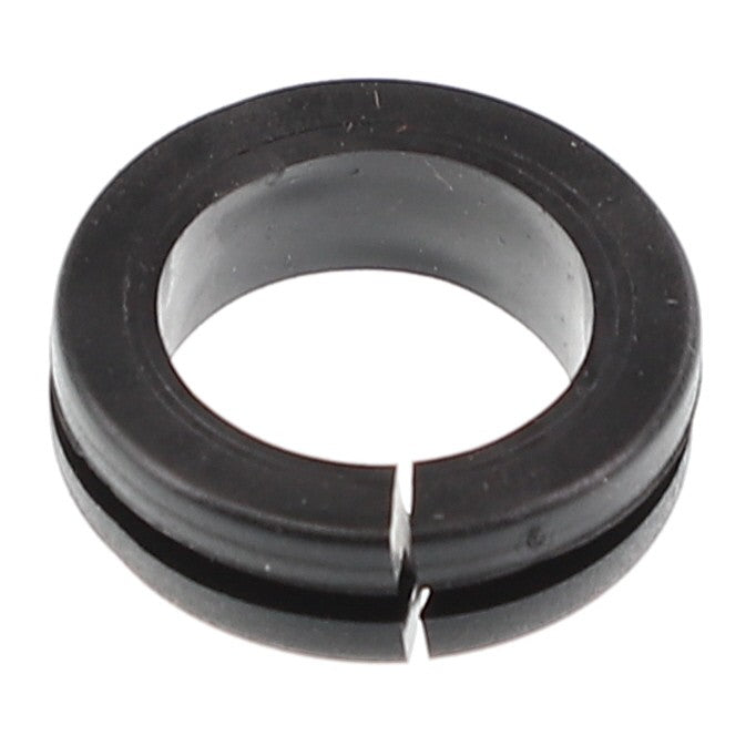 A black AGCO rubber grommet (model 3010670X1) featuring a central hole and a single slit on one side, compatible with various MF models.