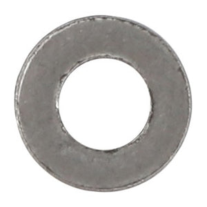 A close-up image of the AGCO | FLAT WASHER - AG563174, a metallic, round flat washer with a central hole. The washer features a plain, unpolished surface. No current product description information available.