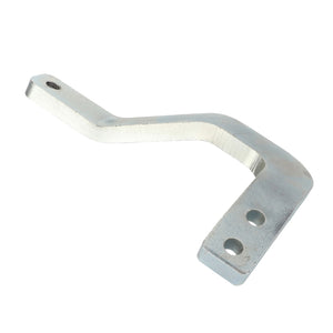 A metal bracket with two holes on one end and one hole on the other, designed for structural support or assembly, exemplifying the precision of an AGCO | Stop - F416700031050.