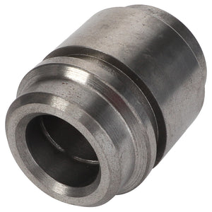 Close-up of the AGCO HOUSING - V31004400, a cylindrical metal mechanical part featuring a hollow center and grooved sections. Brand: AGCO. No current product description information available.