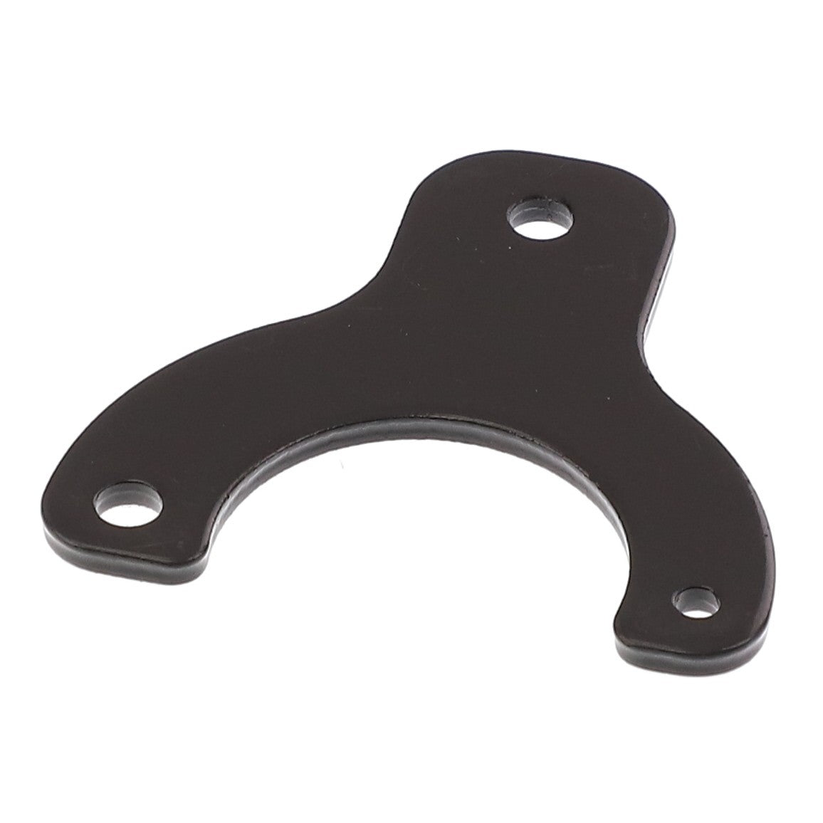 The AGCO Attachment - Acw006745A is a black, U-shaped metal bracket featuring three holes, designed specifically for mounting or securing purposes.