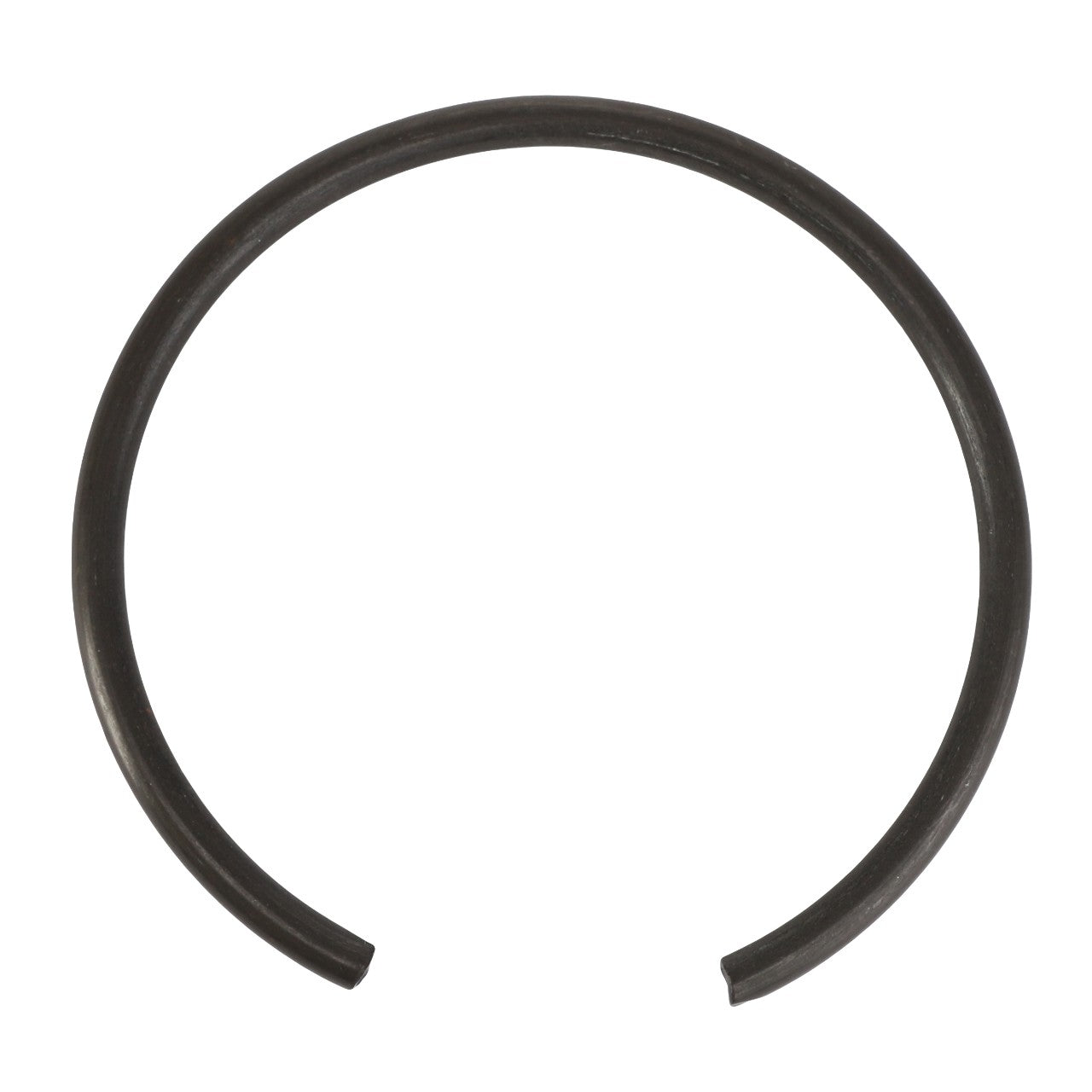 The AGCO | RETAINING RING - AL5016668, a black, circular snap ring with a small gap, is displayed on a white background; however, detailed product description information is currently unavailable.