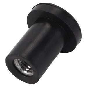 A black AGCO cylindrical threaded insert, featuring a flanged top, is positioned on a white background. This product is identified as the AGCO Shock Absorber - Acw1390940. Unfortunately, no additional product description information is available at this time.