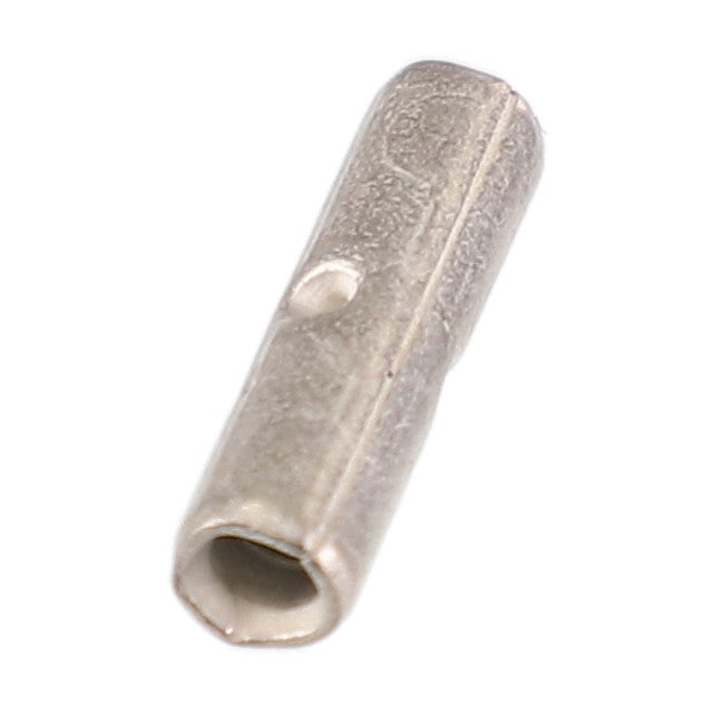 Product Description for AGCO | BUTTON - AG520099: Close-up of a small, cylindrical, metallic connector or crimp with a central hole, used in electrical or mechanical applications. This component is identified as the AGCO | BUTTON - AG520099 from the brand AGCO.