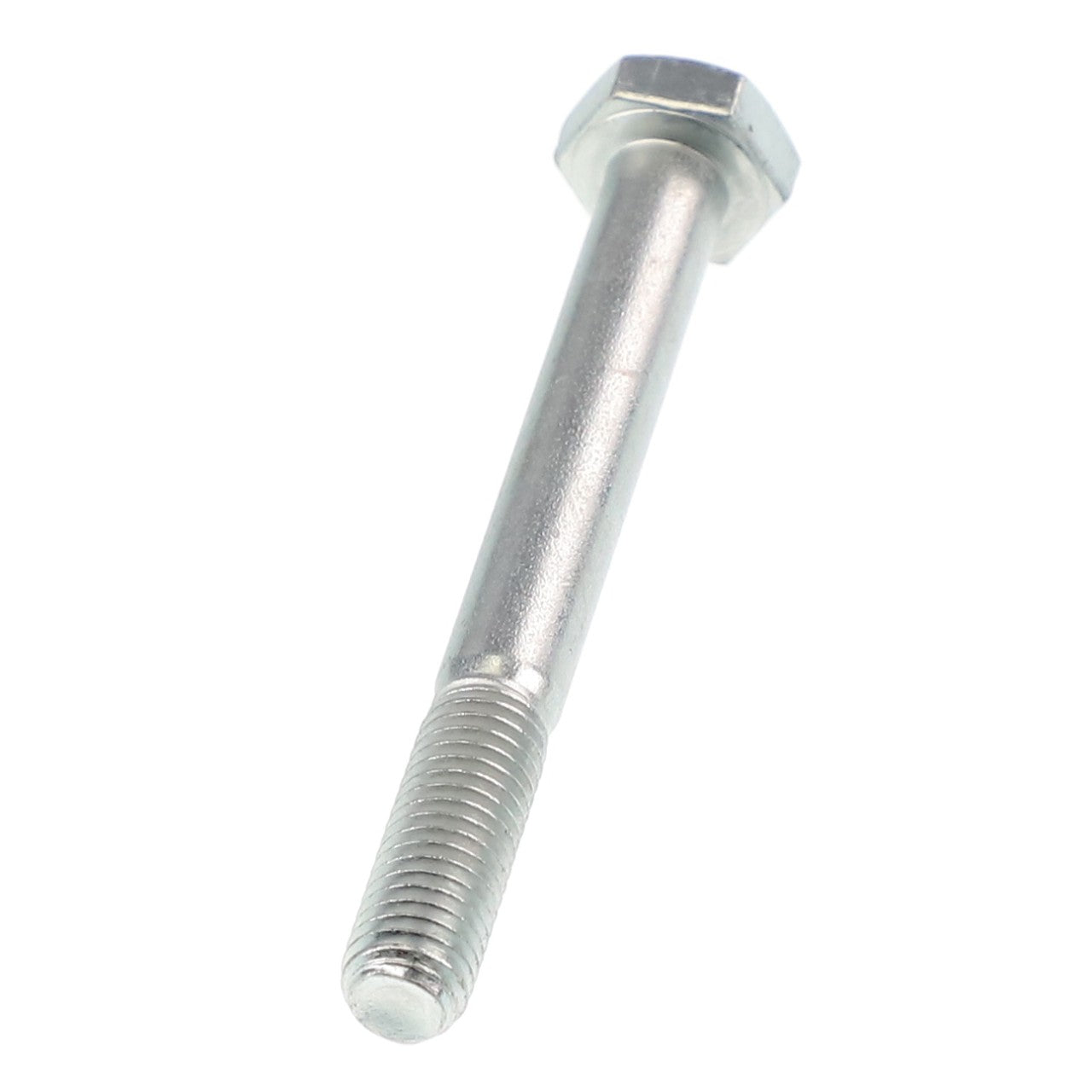 A close-up view of the AGCO | Hexagonal Head Bolt - Fel109180, featuring a partially threaded shaft. No current product description available.