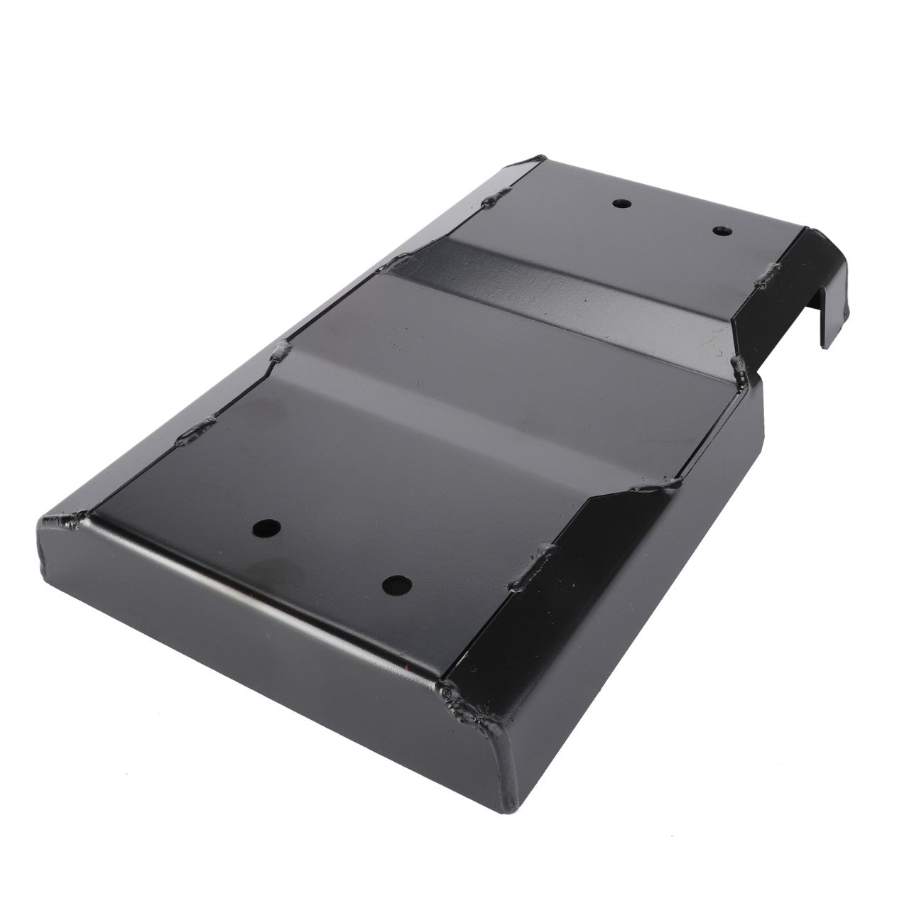 The AGCO Shield - Acw1388320 black metal car skid plate features mounting holes and angled edges. No current product description information available.