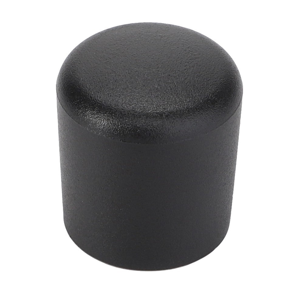 The AGCO | RUBBER PLUG - D45750300 by AGCO is a sleek cylindrical black rubber cap with a rounded top.