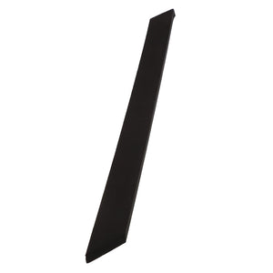 The AGCO Foam Seal - Acw381079A is a long, black, rectangular bar with one end tapered to a point.