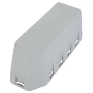 The AGCO Cap - Acp0312980 is a rectangular, light gray plastic housing featuring a slotted design on the sides. No current product description available.