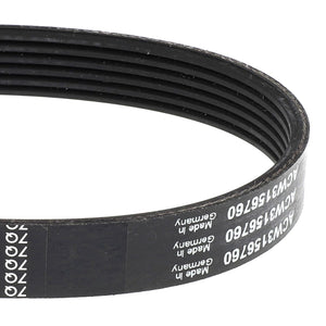 A close-up image of a black automotive drive belt with white text displaying part number "ACW3156760" and "Made in Germany." The product is titled AGCO Belt - Acw3156760, from the AGCO brand. No current product description information is available.