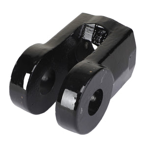 The AGCO Clevis Rod - Acp0106500 is a black metal attachment featuring two holes for connecting pins. Note that there is no current product description available.