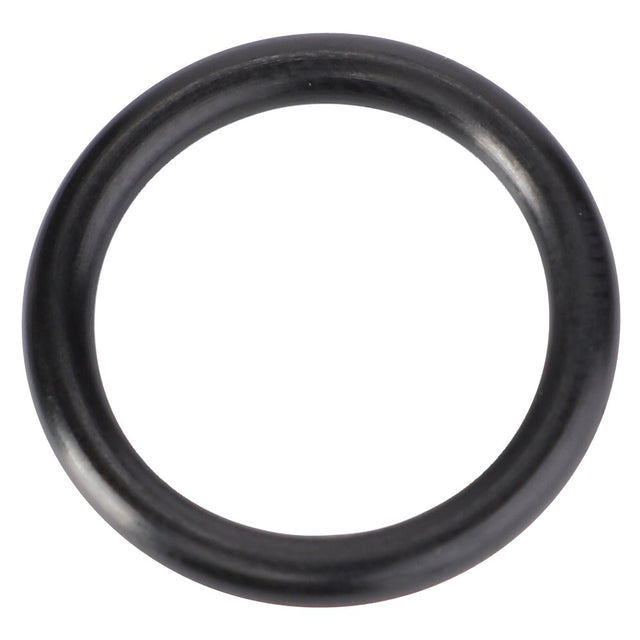 An authentic AGCO O-Ring (Ø 15.54 x 2.62 mm - 70923645), impeccably circular and black, contrasts strikingly against a pristine white background. Perfect for high-performance parts in Massey Ferguson models.