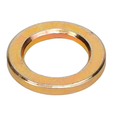 The AGCO | SPACER - ACW1921280, brought to you by the trusted brand AGCO, is a metallic washer featuring a golden finish. This spacer has a circular shape with a central hole. Currently, there is no additional product description information available beyond these details.