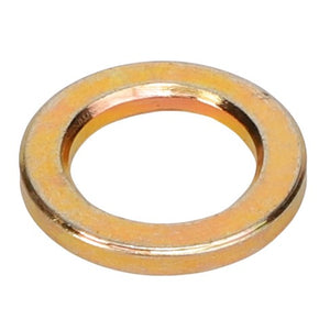 The AGCO | SPACER - ACW1921280, brought to you by the trusted brand AGCO, is a metallic washer featuring a golden finish. This spacer has a circular shape with a central hole. Currently, there is no additional product description information available beyond these details.