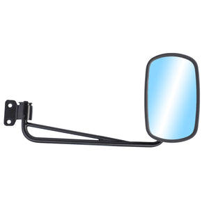 The AGCO Mirror Assembly, Arm & Mirror - Acw0200740 features a custom-built mirror arm with a black mounting bracket, designed specifically for vehicles. Isolated on a white background, this product is ideal for tractor maintenance.