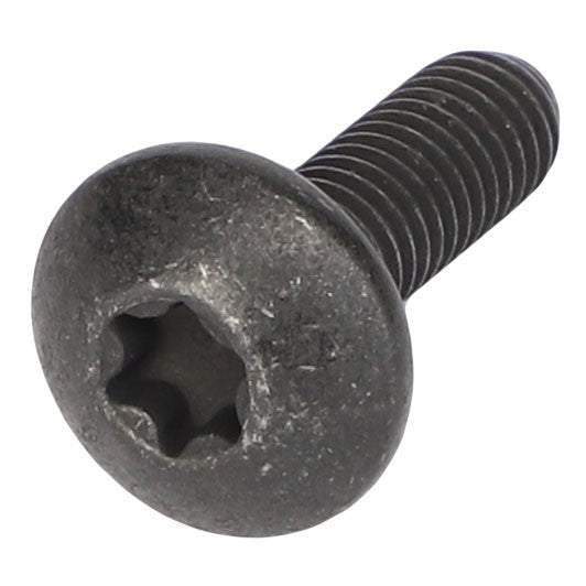 Close-up image of the AGCO | TORX HEAD SCREW - CH9X-2045, a black, metal screw with a rounded head and an internal star-shaped pattern. No current product description information is available.