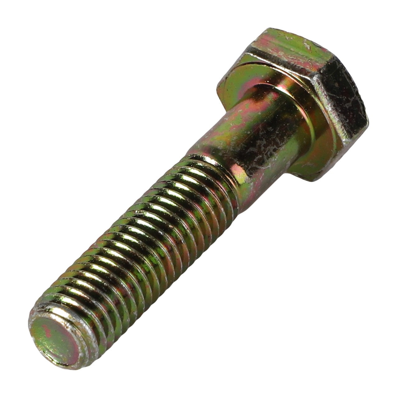 A metallic AGCO Hexagonal Head Bolt - Fel116518 with a threaded shaft and hexagonal head, displayed against a white background. No current product description available for this item.