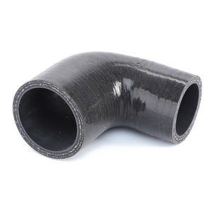 A black 90-degree elbow silicone hose connector, crafted from high-quality materials for reliable performance, displayed on a white background. This is the AGCO | Hose, For Air - Acp0329560 by AGCO.