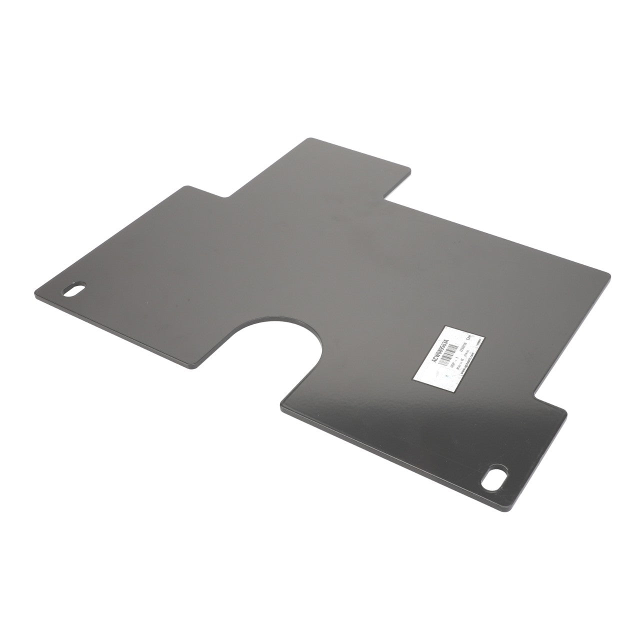 A rectangular Access Plate from AGCO (Model: Acw089563A) featuring two cut-out holes, one semicircular cut-out, and a white sticker on its surface. No current product description information is available for this item.