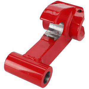 The AGCO ADAPTER (AL5220382) is a red-painted metal mechanical component featuring a cylindrical base and a curved, open-end top section. Currently, no detailed product description information is available.